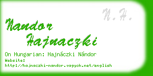 nandor hajnaczki business card